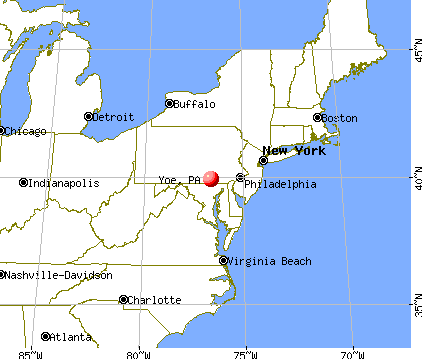 Yoe, Pennsylvania map