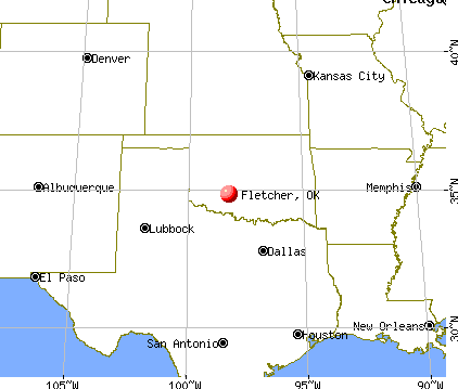 Fletcher, Oklahoma map