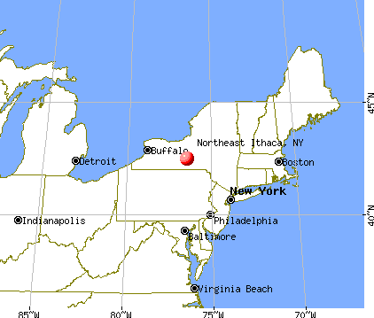 Northeast Ithaca, New York map