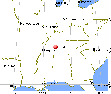 Linden, Tennessee map