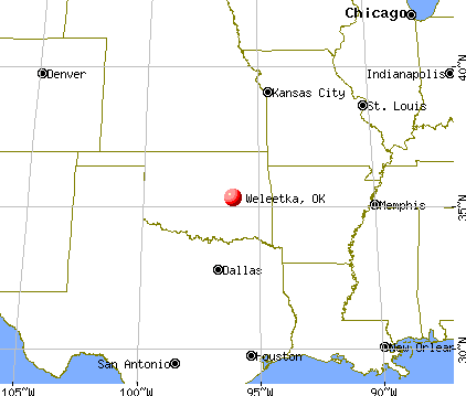 Weleetka, Oklahoma map
