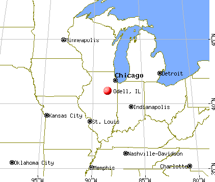 Odell, Illinois map