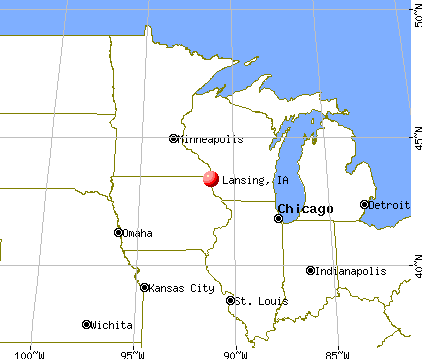 Lansing, Iowa map