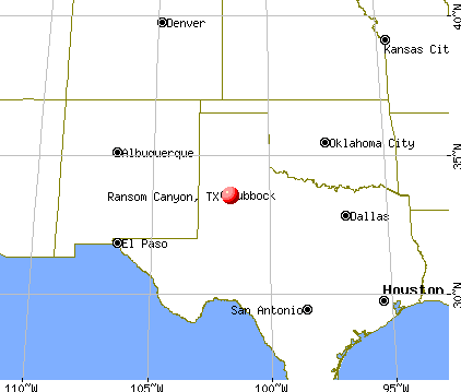 Ransom Canyon, Texas map