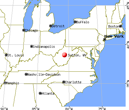 Sutton, West Virginia map