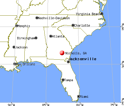 Nicholls, Georgia map