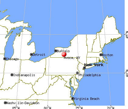 Avoca, New York map