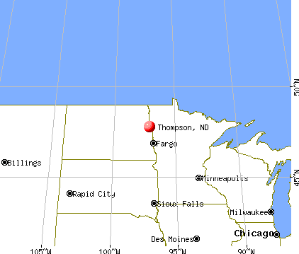 Thompson, North Dakota map