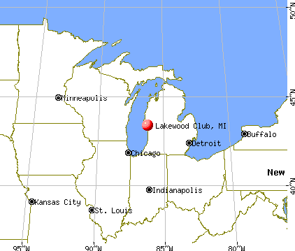 Lakewood Club, Michigan map