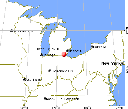 Deerfield, Michigan map