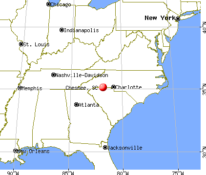 Chesnee, South Carolina map