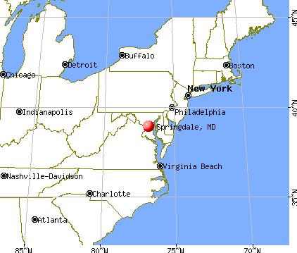Springdale, Maryland map