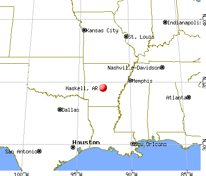 Haskell, Arkansas map