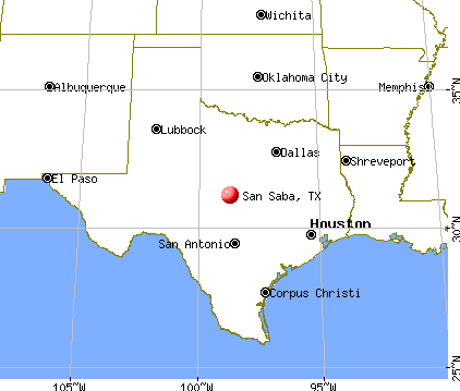 San Saba, Texas map
