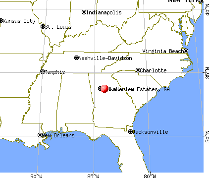 Lakeview Estates, Georgia map