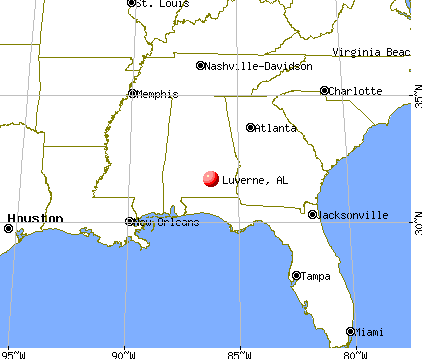 Luverne, Alabama map