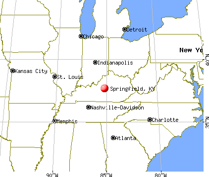 Springfield, Kentucky map