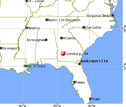 Leesburg, Georgia map