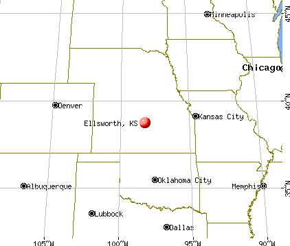 Ellsworth, Kansas map