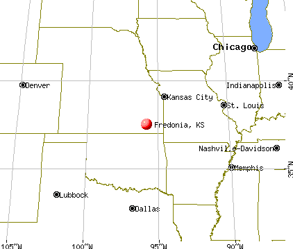 Fredonia, Kansas map