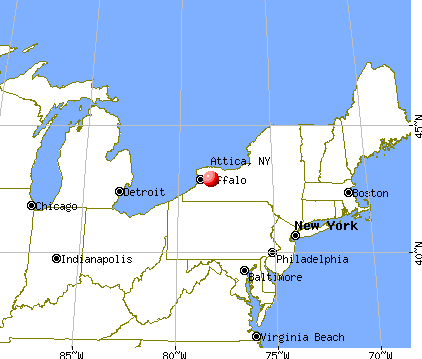 Attica, New York map