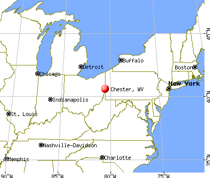 Chester, West Virginia map