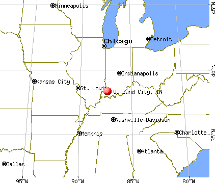 Oakland City, Indiana map