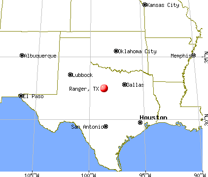Ranger, Texas map