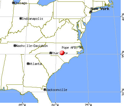 Pope AFB, North Carolina map