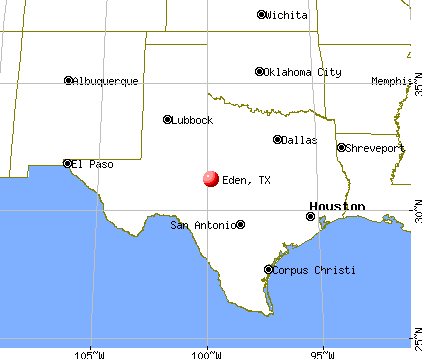 Eden, Texas map