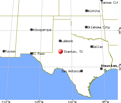 Stanton, Texas map