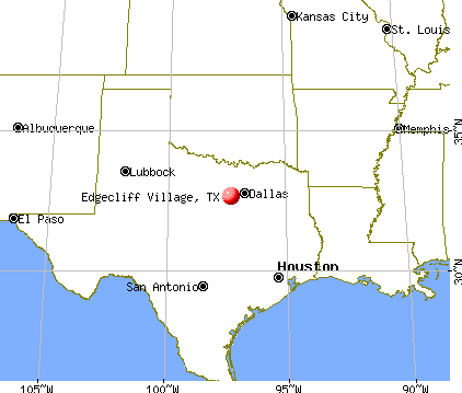 Edgecliff Village, Texas map