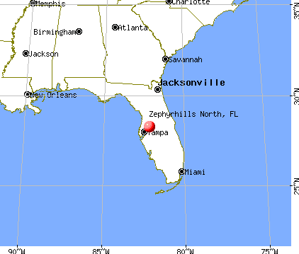 Zephyrhills North, Florida map