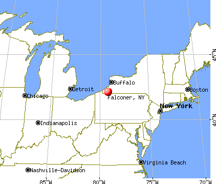 Falconer, New York map