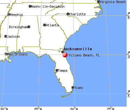 Villano Beach, Florida map