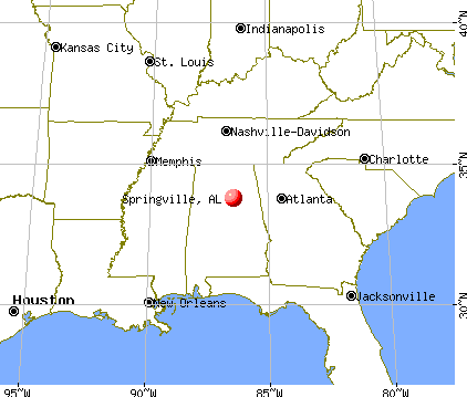 Springville, Alabama map