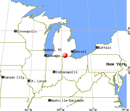Hudson, Michigan map