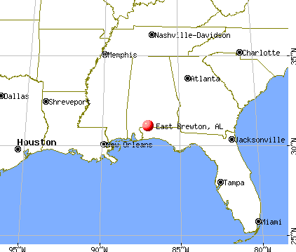 East Brewton, Alabama map