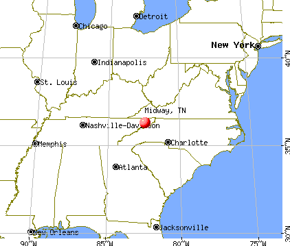 Midway, Tennessee map
