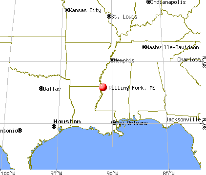 Rolling Fork, Mississippi map