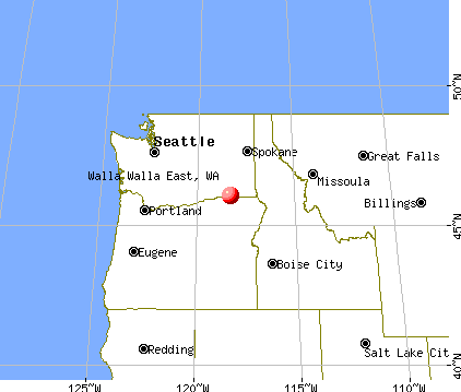 Walla Walla East, Washington map