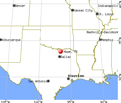 Howe, Texas map