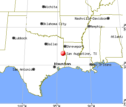 San Augustine, Texas map
