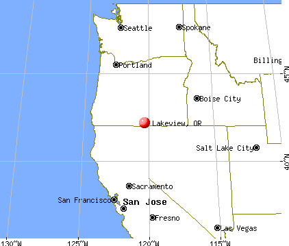 Lakeview, Oregon map