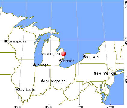 Croswell, Michigan map