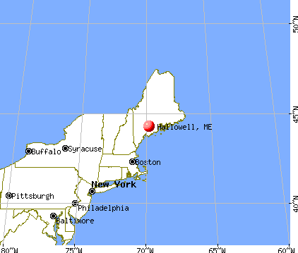 Hallowell, Maine map
