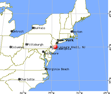 Leisure Knoll, New Jersey map