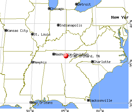 Crab Orchard, Tennessee map
