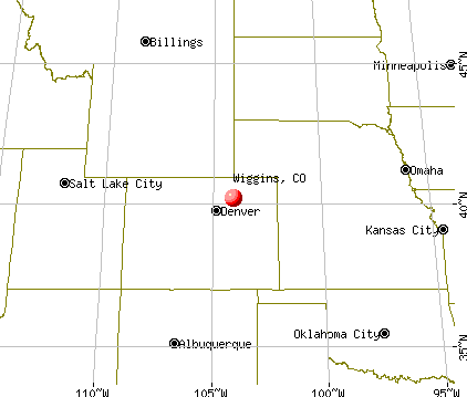 Wiggins, Colorado map
