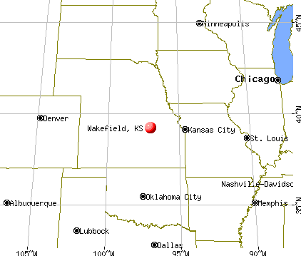 Wakefield, Kansas map